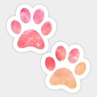 watercolor dogs paw, watercolor dog paw pink, watercolor puppy paw watercolour puppy paws Sticker